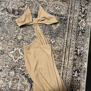 Crotchet maxi dress with a slit